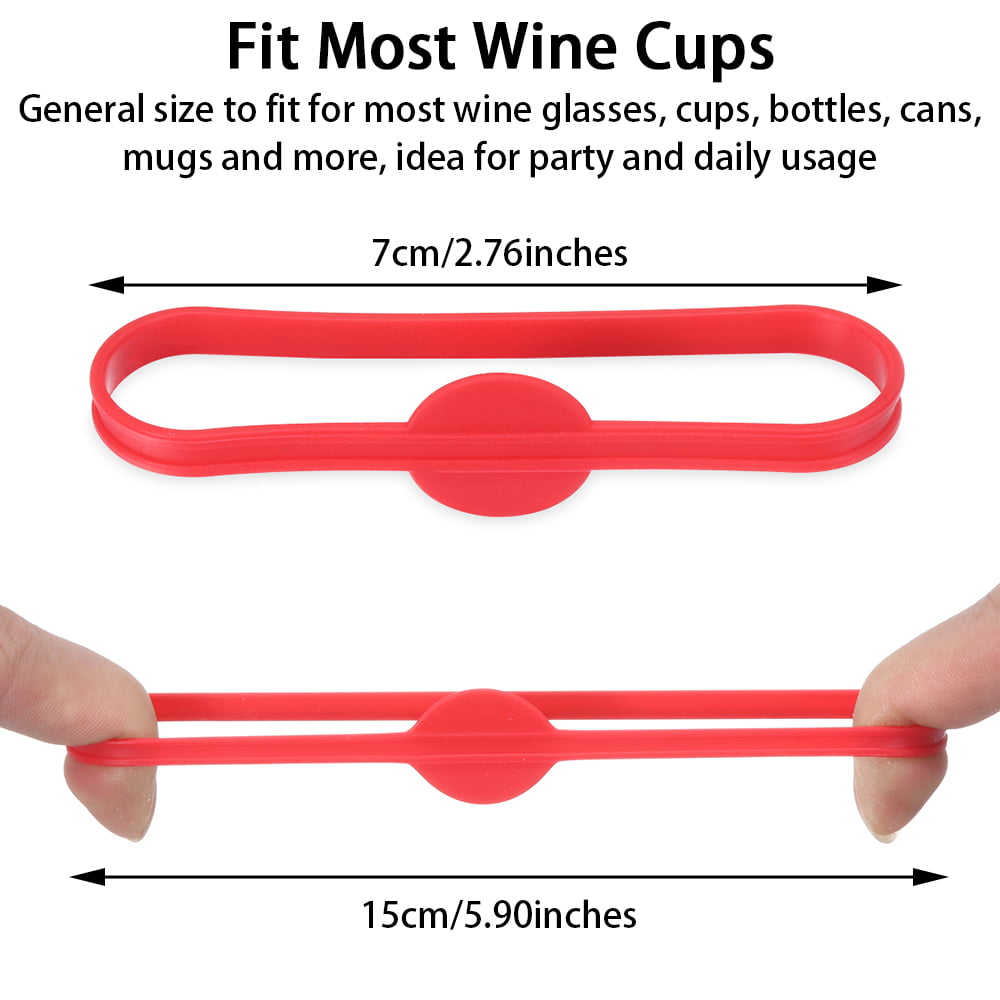 Silicone Wine Labels Wine Glass Markers Beer Glass Cup Bottle Strip Tags 