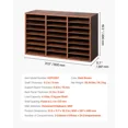 thumbnail image 6 of Wooden Literature Organizer 24 Compartments Removable Shelves Dark Brown, 6 of 10