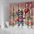 thumbnail image 4 of Happy Valentine’s Day Adorable Yorkshire Terrier Puppy Holding Heart Balloon Shower Curtain Yorkie Dog Lover Gifts Waterproof Bathroom Bathtub Curtain - 00030, 4 of 5