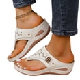 thumbnail image 3 of Orthopedic Sandals for Women 2026 Dressy Wide Width Flip Flops with Arch Support Comfortable Sandals Casual Summer Beach Wedge Non Slip Flip Flops,37, 3 of 10