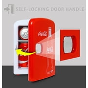 Coca-Cola Mini Fridge 4L 6 Can, Red Portable Beverage Cooler with AC/DC Car Adapter for Travel, Bedroom, Office, Dorm