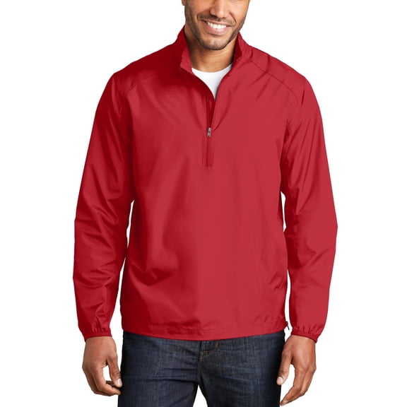 Just Blanks Zephyr 1/2-Zip Pullover Water Resisting Performance With a Silky Smooth Hand, Rich Red, 4XL