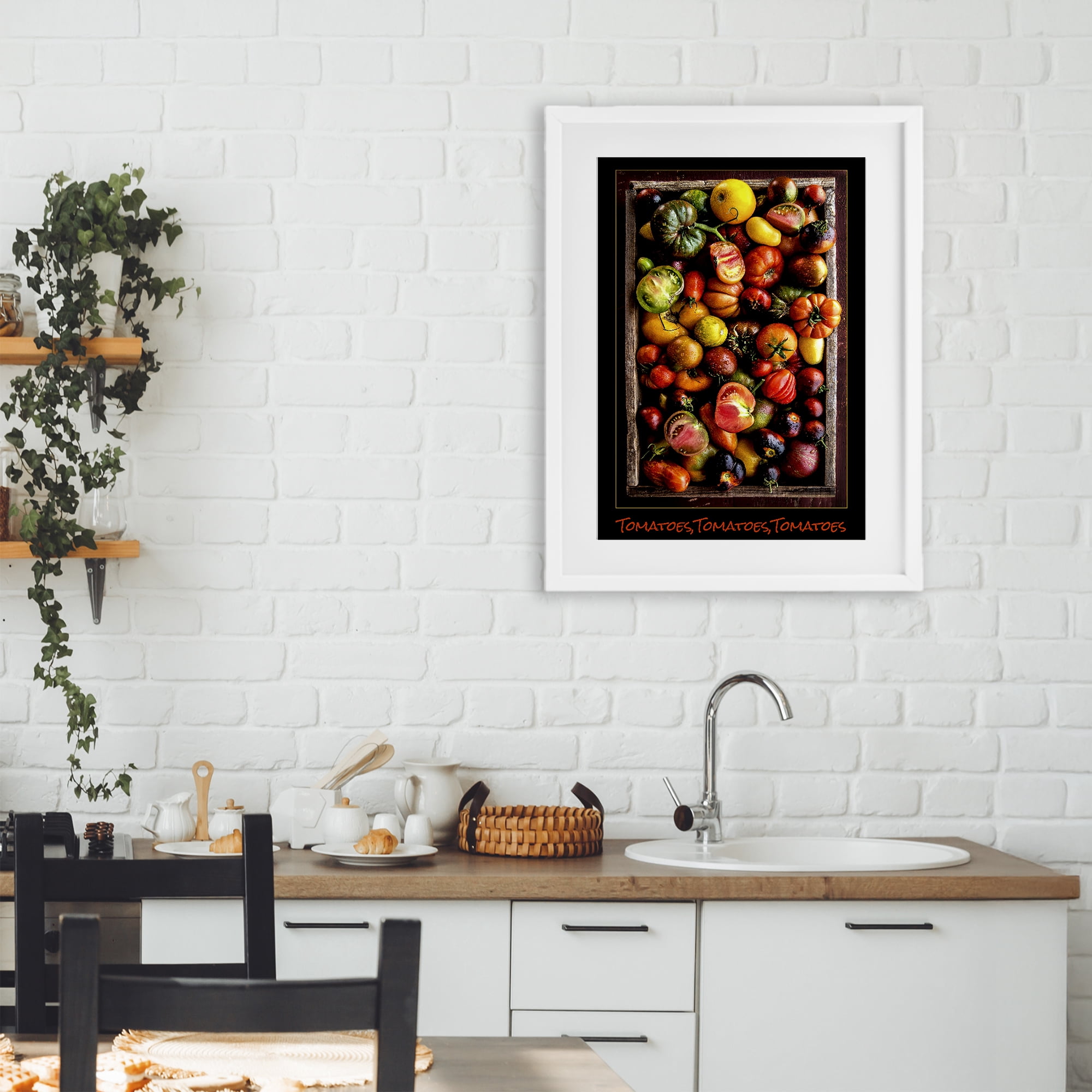 Stupell Industries Ripe & Bountiful Tomato Harvest White Framed Print Under Glass, design by Carl Kravats