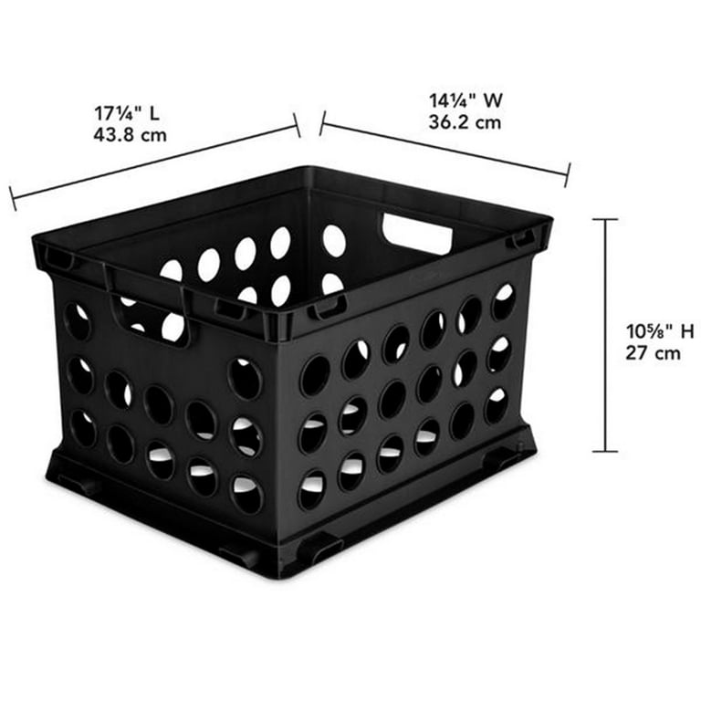 Plastic storage crates stackable discount