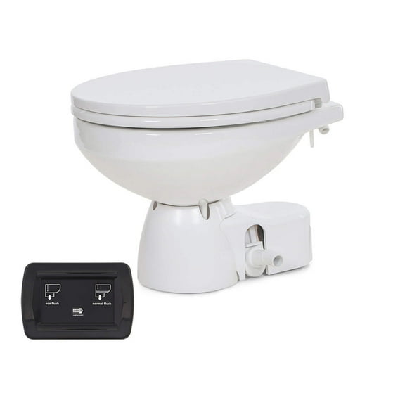 Jabsco Quiet Flush E2 Fresh Water Toilet Regular Bowl - 24V Soft Close Lid [38045-4194RSP]