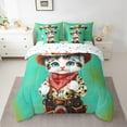 thumbnail image 2 of Erosebridal Western Cat Bedding Sets Full Size, Kawaii Kitten Comforter Sets with Sheets, Pet Lover Decor, Reversible 7pcs, 2 of 5