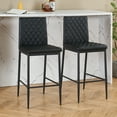 thumbnail image 3 of SESSLIFE Bar Chair Set of 2, Counter Height Bar Stools for Kitchen Counter, Black Kitchen Stools with Black Legs, Barstools for Restaurant, Coffee Shop, 3 of 9