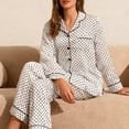thumbnail image 4 of LOPECY-Sta Cute Pajamas for Women Valentine's Day 2 Piece Pjs Set Long Sleeve Button Down Top with Pants Breathable Soft Sleepwear Loungewear, 4 of 9