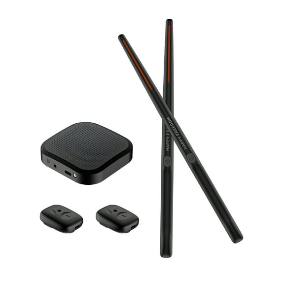 BESTSKY Electronic Drumsticks Air Drum Stick with 2 Foot Pedals Speaker Sound Card Low Delay Portable Electric Rhythm Drum Sticks for Beginners Adults Professional Drummer Student