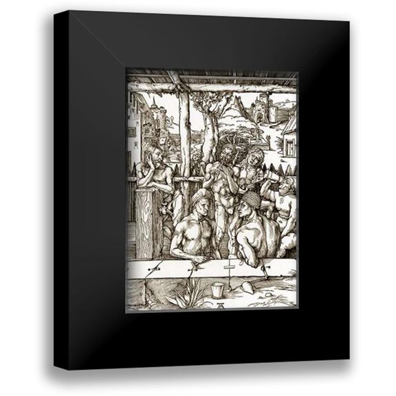 Durer, Albrecht 11x14 Black Modern Framed Museum Art Print Titled - The Mens Bath