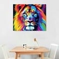 thumbnail image 2 of COMIO  abstract Colorful painting Lion Picture Canvas print Wall art Modern decor design Animal Paintings Artwork for office dorm Home Living Room Decor, 2 of 4