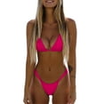 thumbnail image 2 of DondPO Bikini Sets for Women Bathing Suit High Two Up Bikini Piece Up Women Cut Lace Solid Sexy Swimsuit Set Push Swimwears Tankinis Set Two Piece Swimsuit for Women Micro Bikini Hot Pink L, 2 of 6