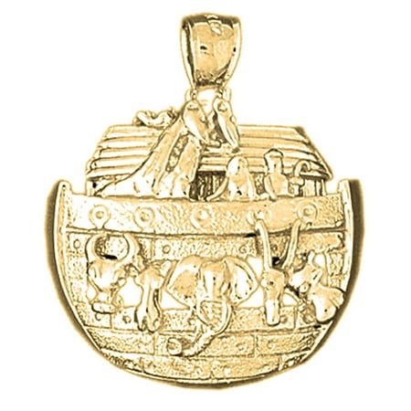 10K Yellow Gold Noah's Ark Pendant - 31 mm