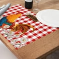 thumbnail image 2 of Farmhouse Chicken Daisy PVC Placemat Set of 4 Non-Slip Heat-Resistant Washable PVC Table Mats Red Buffalo Plaid Vinyl Place Mats for Kitchen Dining BBQ Kids Patio Party Table, 2 of 6