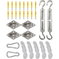 Heavy Duty Sun Shade Sail Hardware Kit, 304 Stainless Steel Set for Triangle, Square, and Rectangle Garden Awnings