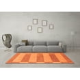 thumbnail image 3 of Ahgly Company Indoor Square Abstract Orange Modern Area Rugs, 4' Square, 3 of 4