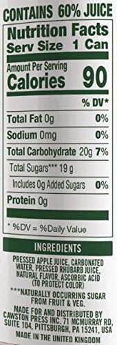 Cawston Press Sparkling Rhubarb & Apple Juice, 11.15 Ounce Cans Pack of 4
