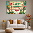 thumbnail image 6 of Yatrandify Tropical Design Birthday Banner Colorful Decoration Party Backdrop Floral Elements Flamingo Background for Birthday Celebration Kids Event Indoor Party, 6 of 8