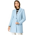 thumbnail image 1 of INSPIRE CHIC Manteau Long Classique à Manches Longues avec Revers Cranté pour Femmes, 1 of 7