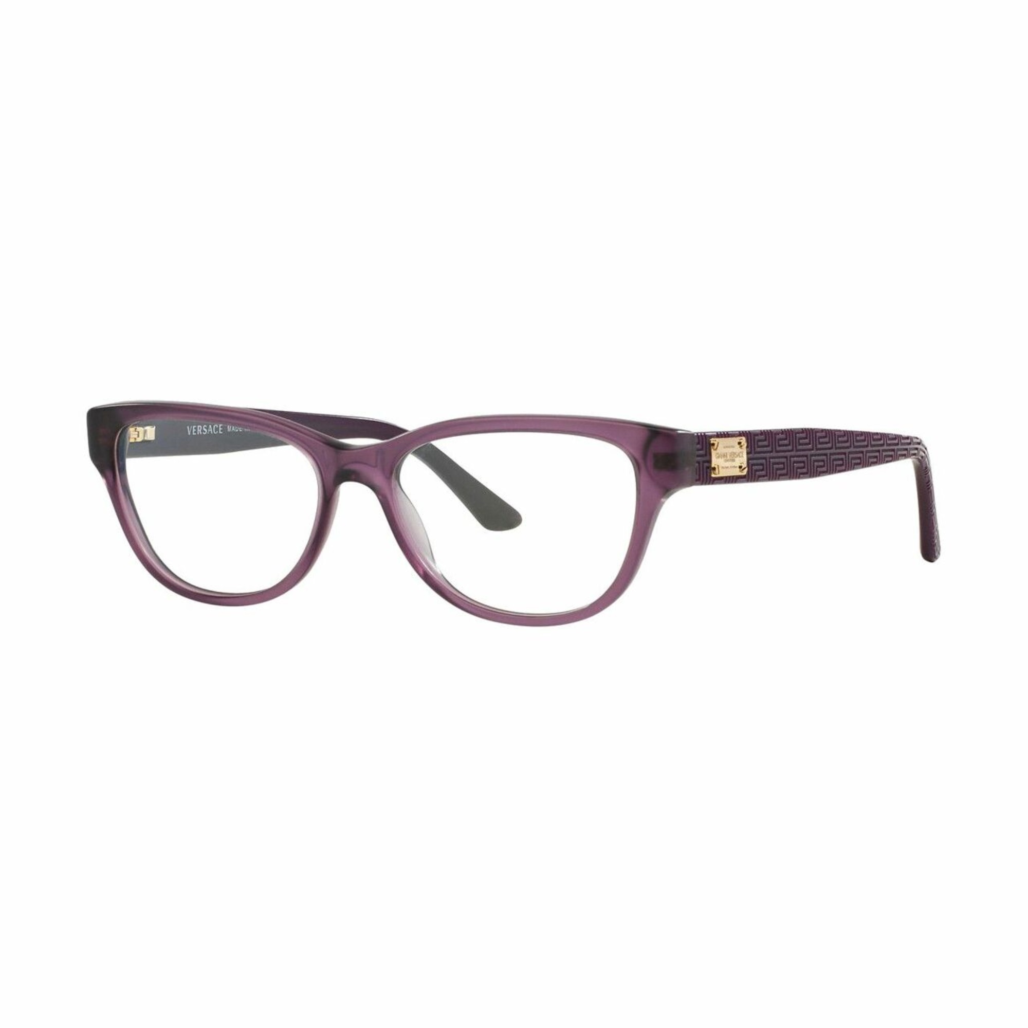 Versace VE3204-5029 Matte Transparent Violet Cat-Eye Women's Plastic ...