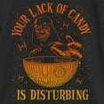 thumbnail image 2 of Girl's Star Wars: A New Hope Halloween Darth Vader and Death Star Your Lack of Candy is Disturbing  Graphic Tee Black Small, 2 of 4