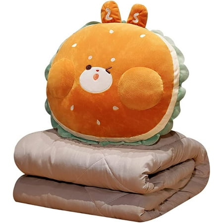 

QWZNDZGR 3D Simulation Plush Bread Burger Pillow Hamburger Sofa Funny Food Stuffed Cheeseburger Cushion(21.6inch Bread)