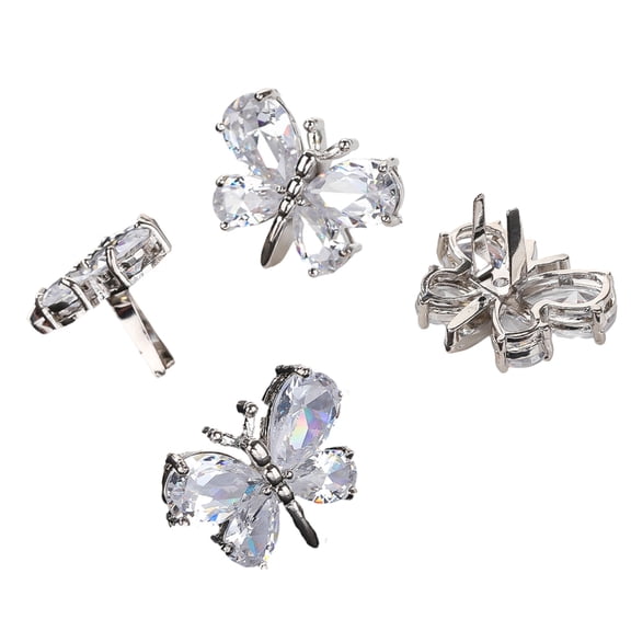 BQBQERT Elegant Crystal Shoe Charms for Female Shoes Charms Butterfly Shoe Clips Buckle Jewelry Decoration Shoes Add On Pins