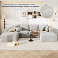 thumbnail image 3 of 137 inch U-Shaped Sectional Sofa, Cloud-Like Big Modular Couch with Chaise, No Assembly Required, High Density Foam Never Sags, Soft Corduroy Fabric Sofa for Large Space, (White), 3 of 14