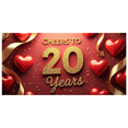thumbnail image 1 of 20th Anniversary Backdrop Cheerful Celebration Banner Milestone Event Party Decorations Festive Decor Photo Props Stars Hearts Ribbons Background, 1 of 4