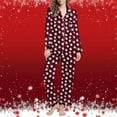 thumbnail image 4 of Censtreet Christmas Womens Pajama Sets 2 Piece Long Sleeve Sleepwear Soft Button Down Pjs Lounge Set, 4 of 7
