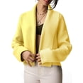 thumbnail image 2 of Open Front Solid Color Women Long Sleeve Shawl Neckline Knit Crop Cardigan, 2 of 6