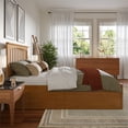 thumbnail image 3 of Mission Full Wood Platform Bed with Footboard & Storage Drawers in Light Toffee, 3 of 15