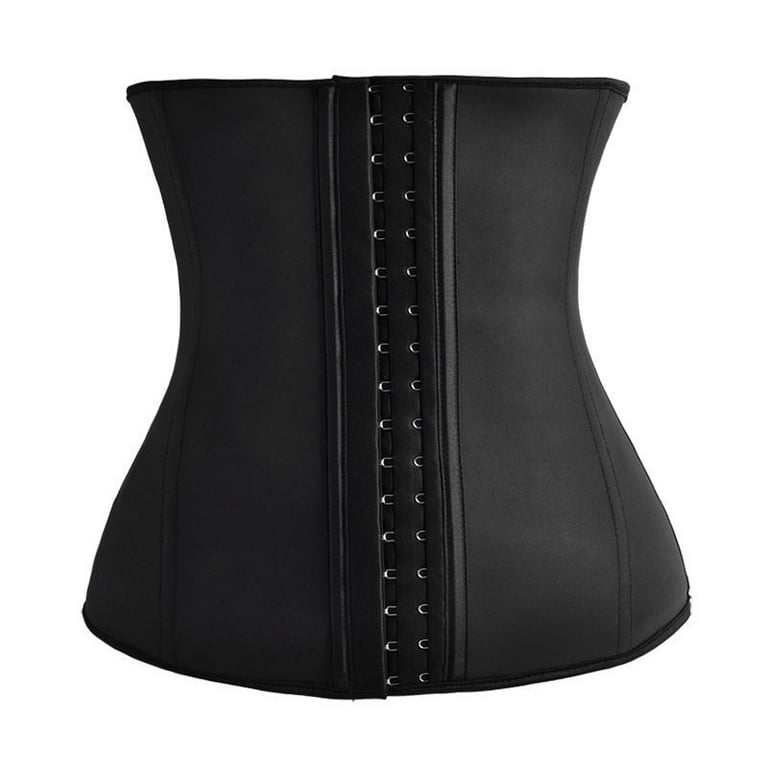 Sports Latex Waist Cincher Trainer Corset Steel Boned Metal hooks Fajas  Cinturilla Reductoras Colombianas Black 201B2 by Fiorella Shapewear 