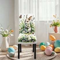 Nkmbld Chair Covers for Party, Easter Dining Chair Back Covers Removable Washable Chair Protectors for Easter Home Kitchen Decoration