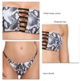 thumbnail image 4 of Bañador elegante con estampado de serpiente, parte superior de tubo, diseño dividido y hueco, realce de cadera elástico, ropa de playa para mujer, talla L, 4 of 5