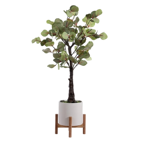 SAFAVIEH Faux 34.25 Inch Eucalyptus Potted Tree, White