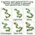 thumbnail image 5 of 2pcs 7.5Ft Flower Garlands - Fake Rose Vine Artificial Flowers- Affordable for Room, Wedding, and Garden Decor,Light Pink, 5 of 7
