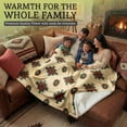 thumbnail image 6 of Sacred Thread Fleece Blanket South Western, Reversible Mexican, Vibrant Aztec Blankets and Throws for Aztec Decor for Home (Cream Flannel / Sherpa) (Throw (40''x60''), 6 of 9