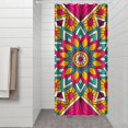 thumbnail image 3 of Quick-Drying 36x72 Boho Daisy Print Shower Curtain, Yellow & White Flowers on Polyester with Plastic Rings for a Retro Bathroom Look, 3 of 5
