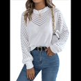 thumbnail image 3 of Suéteres de Crochet para Mujer, Cuello Redondo, Larga, Lindos Suéteres de Algodón Calados, Tops de Punto. XL, 3 of 10