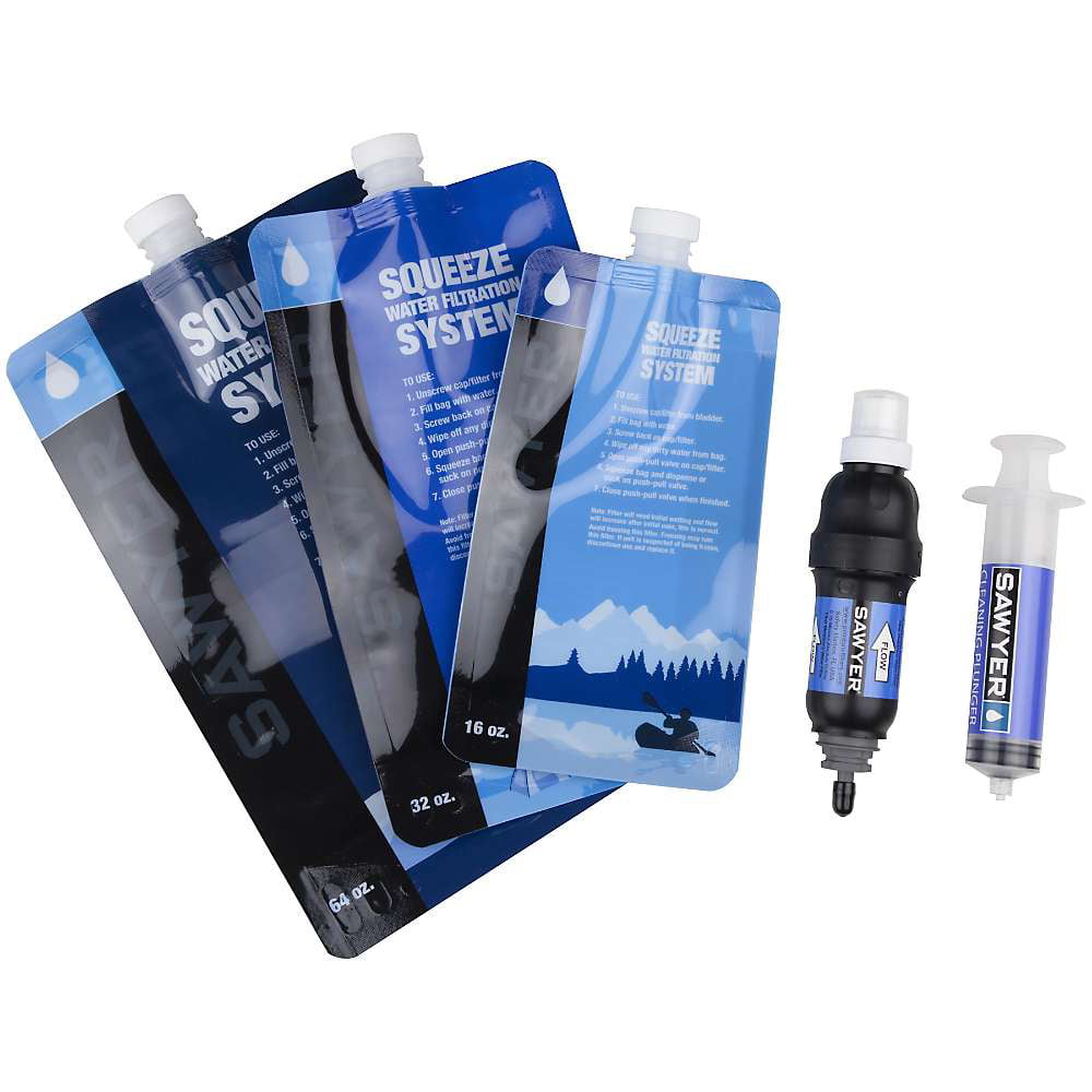 3 Pouches Sawyer Products PointOne Squeeze Water Filter System Personal 