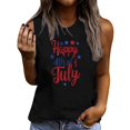 thumbnail image 2 of Xdegoge Happy 4th of July Stars Graphic Tank Top for Women Sleeveless Crewneck Patriotic Summer Casual Loose Fit Independence Day USA Flag Holiday Celebration Party Shirts Tops, 2 of 4