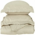 thumbnail image 2 of Superior Stripe Wrinkle-Free Reversible Duvet Cover Set, Twin XL, Tan, 2 of 2