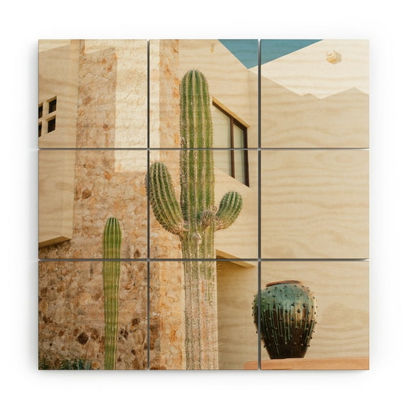 Society6 Bethany Young Photography Cabo Cactus VII Wood Wall Mural 3' x 3'