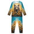 thumbnail image 5 of DISNIMO Wolf Sunflower Pajamas for Kids Boys 3-4 Pajamas for Kids 2 Piece Pajama Set Girls Long Sleeve Pajama Set for Boys Loungewear Set for Kids Pjs Boys Sleepwear With Pockets Kids, 5 of 7