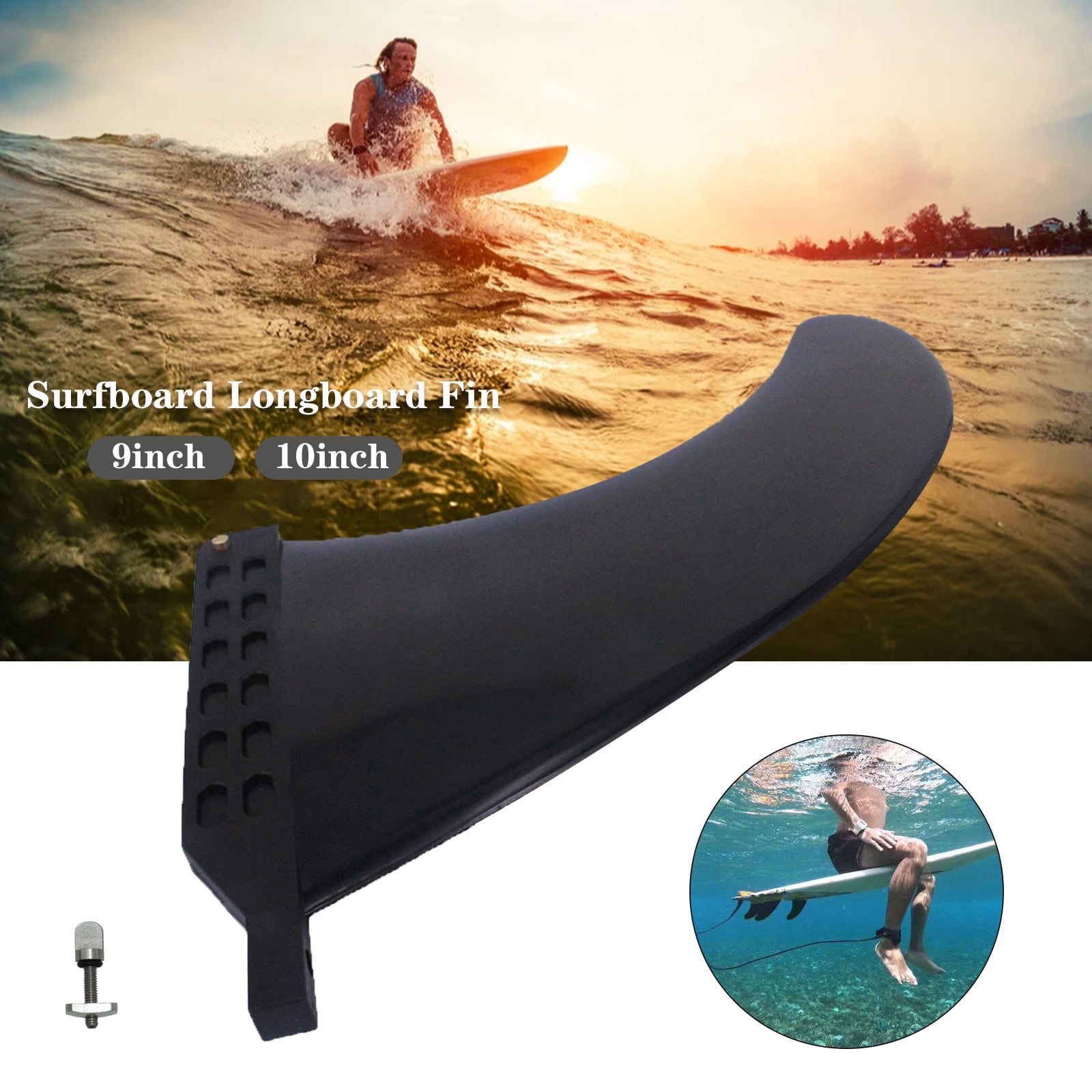 Surfboard Single Fin Longboard Central Fin Paddle Board Surfing Tool Accessory 