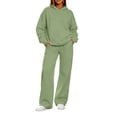 thumbnail image 3 of Kmdttou Up to 30% off! Women'S Fall/Winter Solid Color Long Sleeved Crew Round Neck Jumpsuit With Belt Jumpsuit Pans on Clearance!, 3 of 9