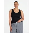 thumbnail image 2 of Joyspun Women's Ribbed Tank with Inner Bra, Sizes XS-3X, 2 of 5