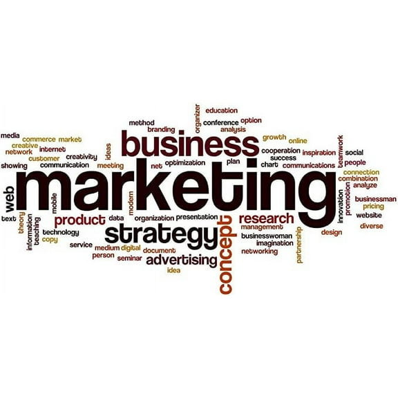 Iconic Arts Laminated 36x24 Poster: Marketing Word Cloud - Catalyze Business Solutions