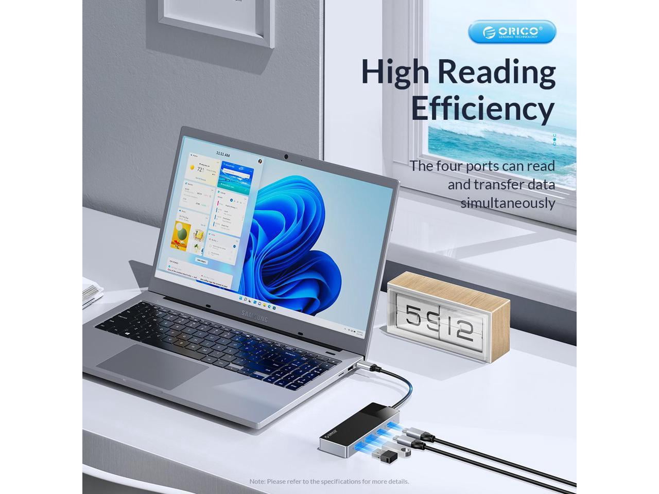ORICO 4 Ports USB C Hub 10Gbps USB C Adapter USB Extension USB Splitter with 3 Type-C+PD 100W for Macbook Pc Computer Accessories